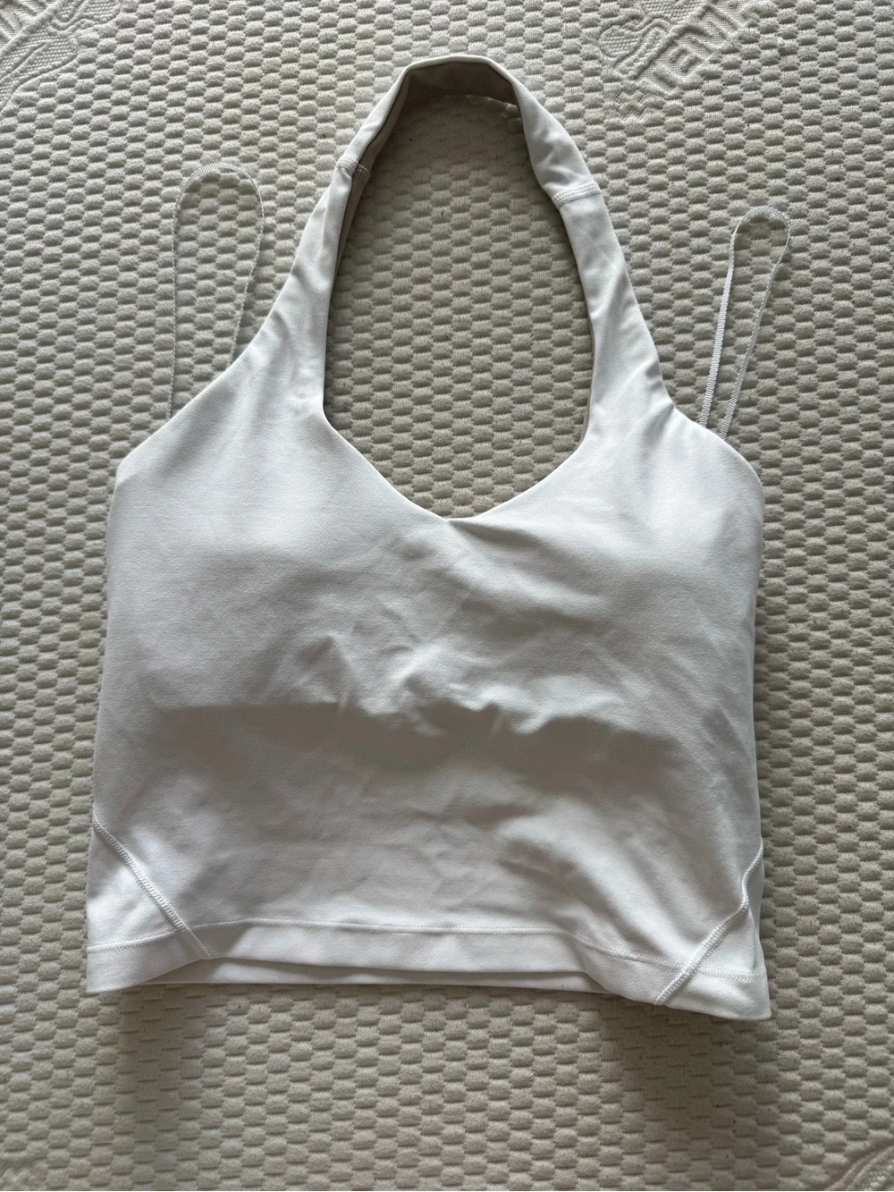 Lululemon White Open Back Halter Crop Top – Like New